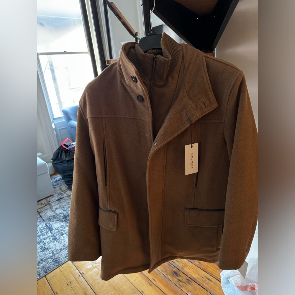 Cole Haan Men’s Heavy Plush Car Coat